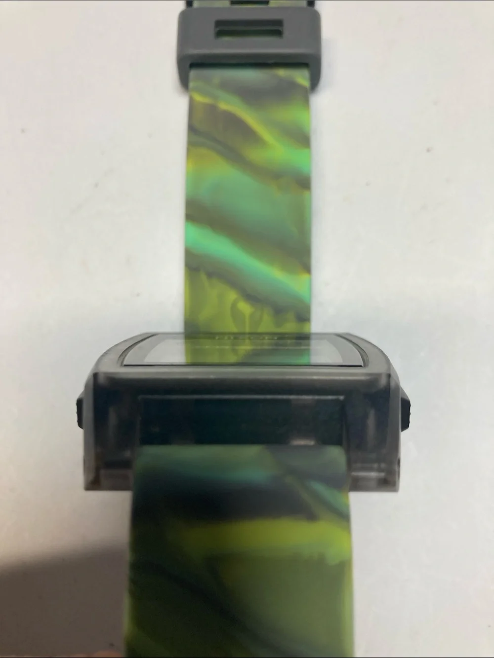 Nixon Base Tide, jellyfish glow in dark strap, translucent case, new battery